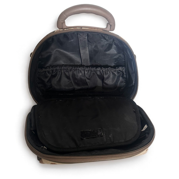 Bon Voyage Paris Safari Print Travel Vanity Case Bag Carry-On Organizer - Picture 9 of 10